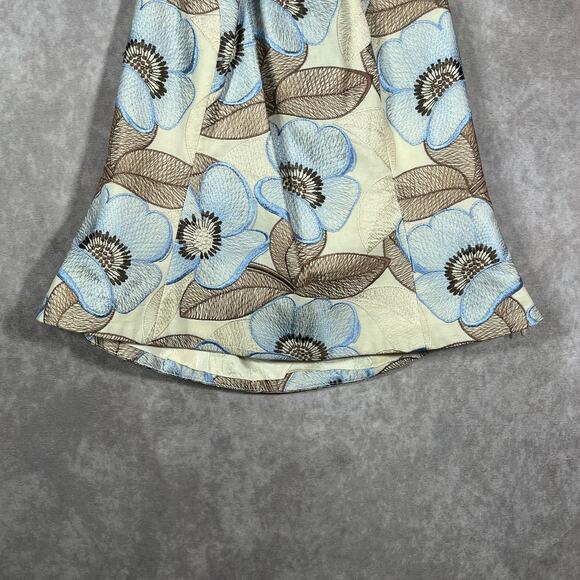 Etcetera Tank Top 4 Yellow Blue Floral Embroidered Halter Cropped Boho Festival - Picture 3 of 9